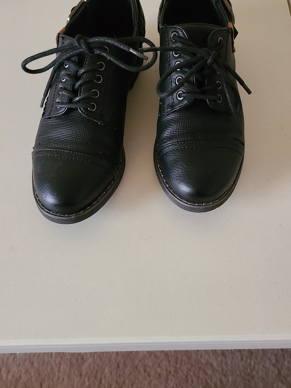 B52 By Bullboxer Cady Black Cap-Toe Lace-Up Oxford Heels 8000465 Women's Size 6M